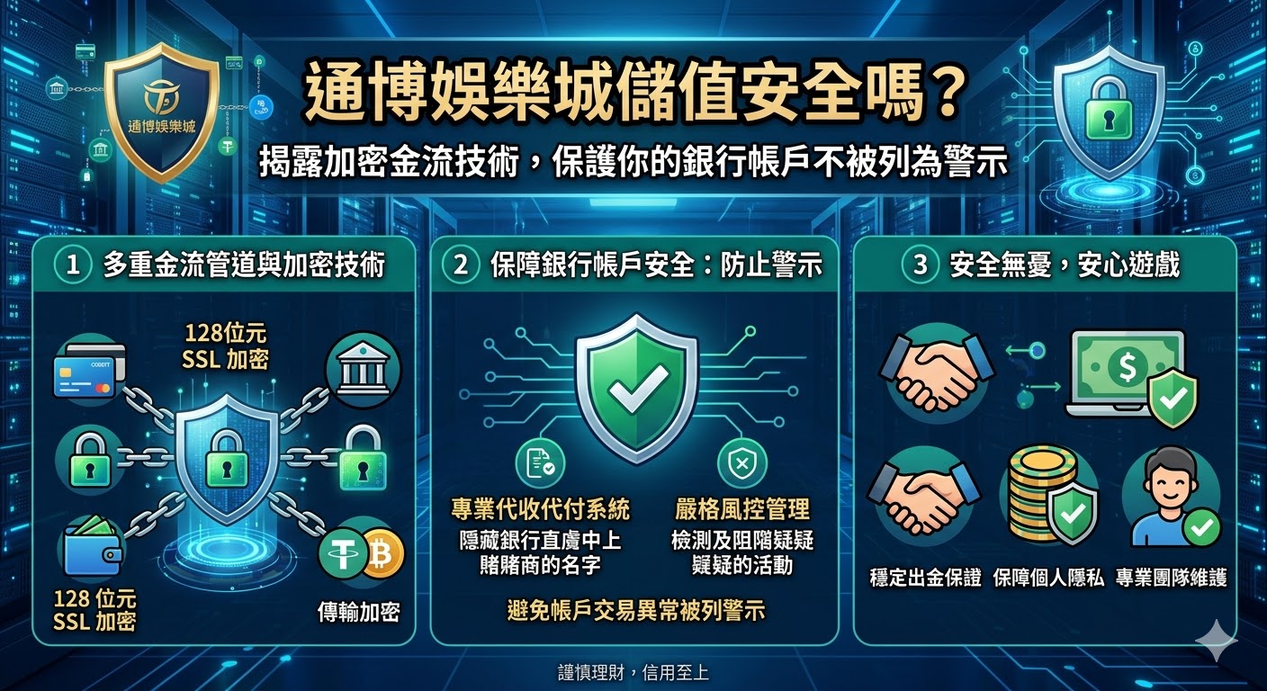 通博娛樂城儲值安全嗎?揭露加密金流技術,保護你的銀行帳戶不被列為警示
